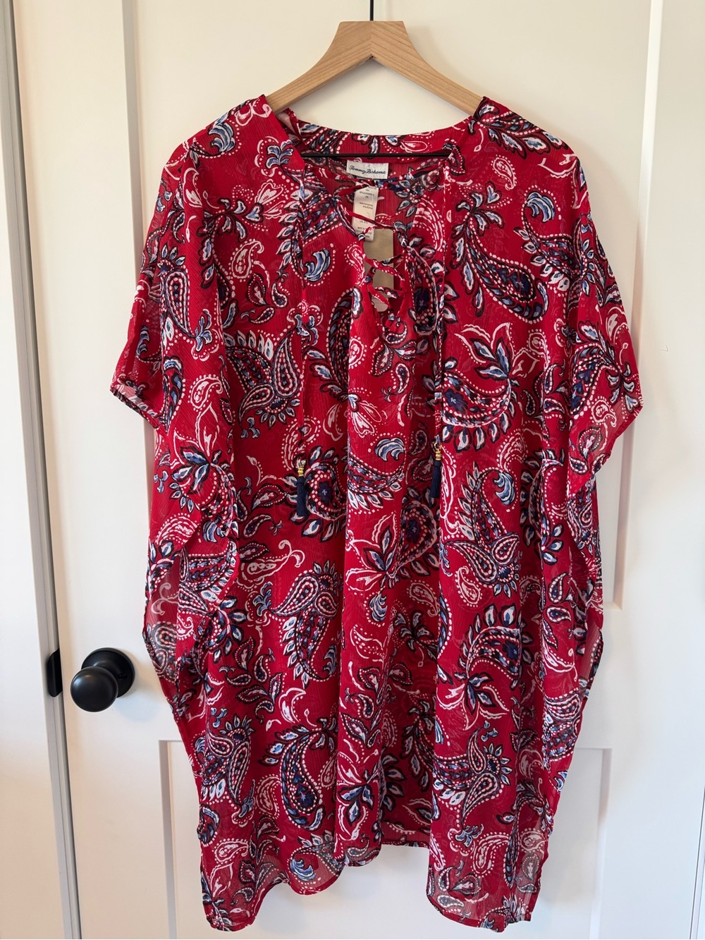 Tommy Bahama Red Paisley Swim Coverup